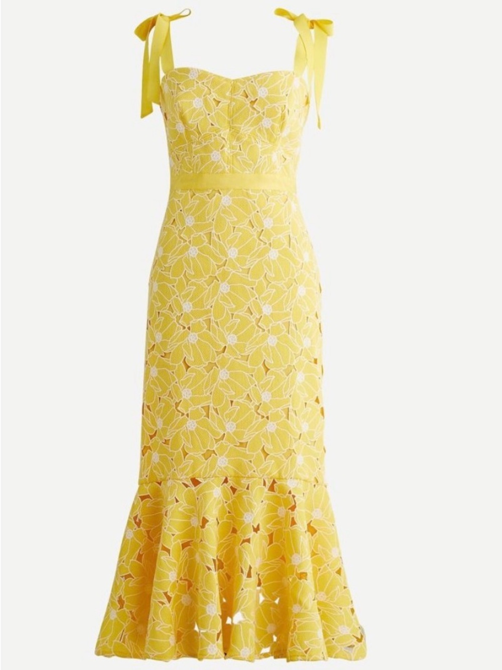 J. Crew Yellow Floral Midi Dress - Picture 15 of 15